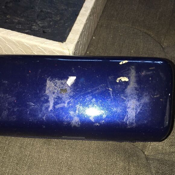 Blue Maui Jim Parrot textured sunglasses eyeglass clamshell with marks case - Picture 2 of 3